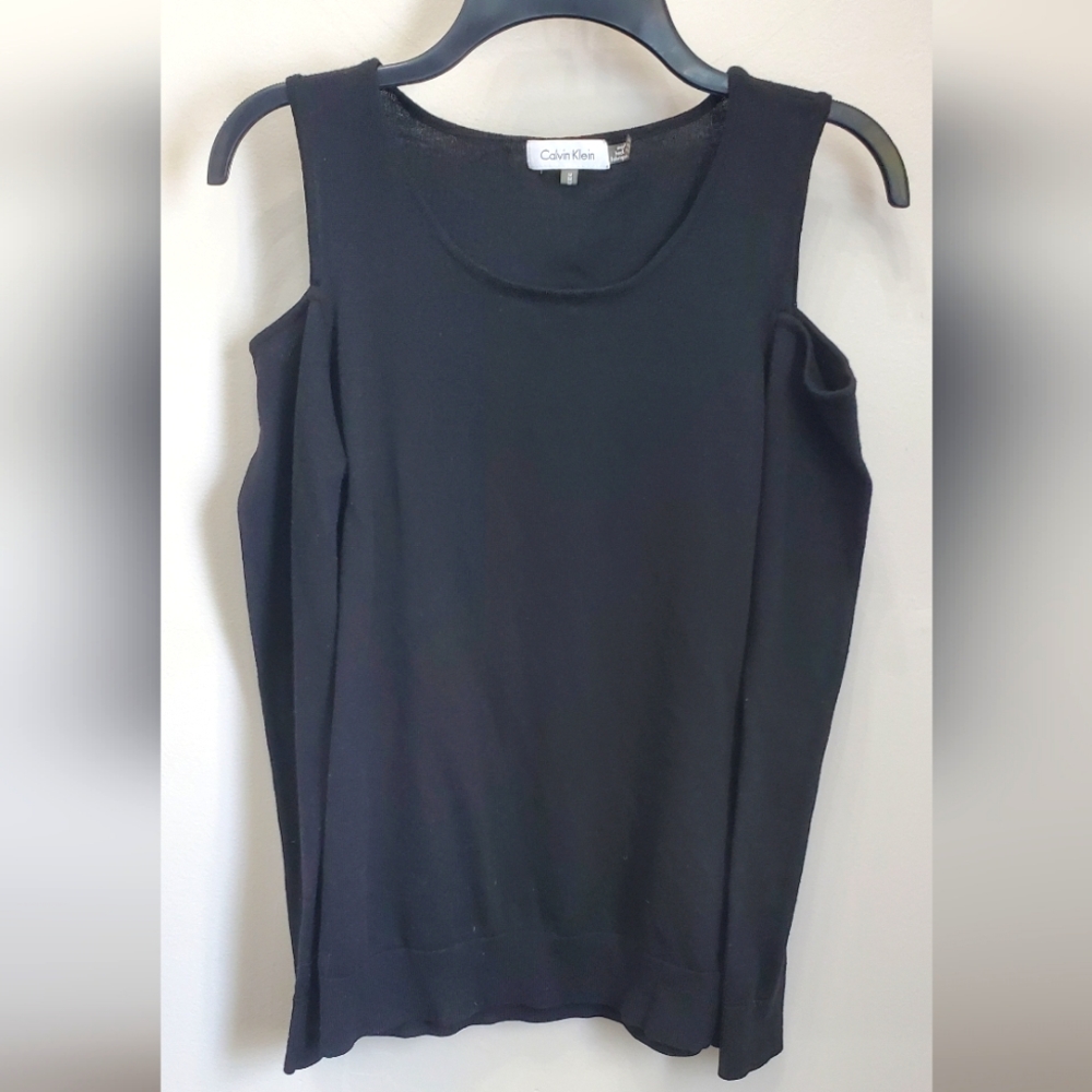 Calvin Klein Black Off-the-Shoulder Sweater Tank
